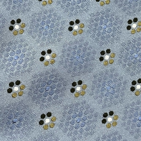 Ermenegildo Zegna Tie Pastel Blue Geometric Sunburst 1000% Silk Made in Italy - Picture 5 of 11